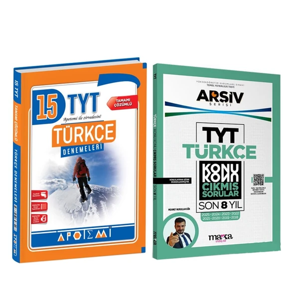 Apotemi Yayınları TYT Türkçe Deneme ve Konu Konu Son 8 Yıl Çıkmış Sorular Seti 2 Kitap ürün görseli 1