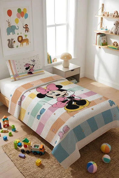 Mickey Kadife Kumaş Çocuk Yatak Örtüsü Seti (2 Parça) TKY0026 RENKLİ 180 X 240 ürün görseli 1