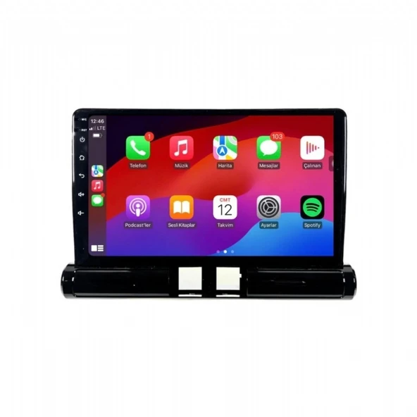 CİTROEN C3 ARAÇ MULTİMEDYA ANDROİD EKRAN CARPLAY 2+32 9''20-24 LOW P.BLACK DOUBLE TEYP ürün görseli 1