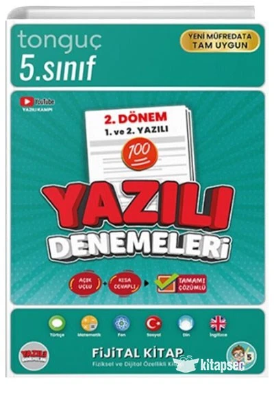 5. Sınıf Yazılı Denemeleri 2. Dönem 1 ve 2. Yazılı Tonguç Akademi ürün görseli 1