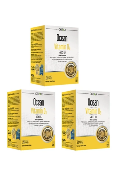 Ocean Vitamin D3 400 IU Sprey 3 Adet ürün görseli 1
