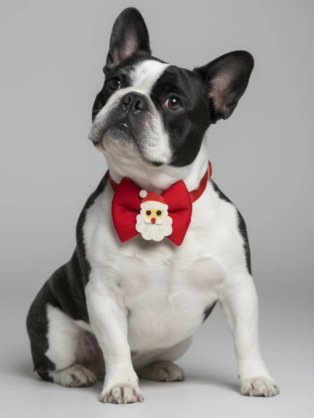 Rudolph Köpek Papyon Tasması | Kırmızı Fiyonk Boyun Aksesuarı | Noel Temalı Köpek Süsü | Orta ve Büyük Irklar İçin ürün görseli 1