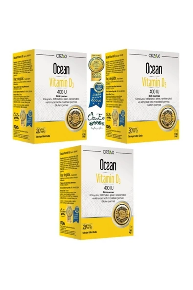 Ocean Vitamin D3 400 IU Sprey 3 Adet ürün görseli 1