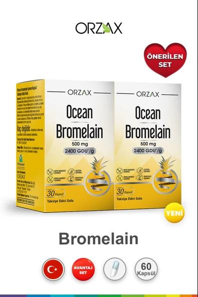 Ocean Bromelain 500 mg 30 Kapsül 2 Adet ürün görseli 1