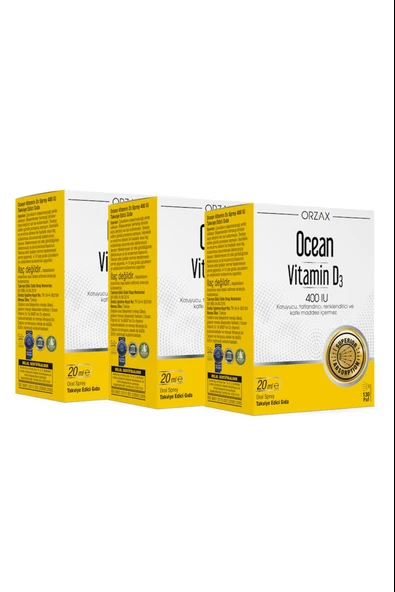 Ocean Vitamin D3 400 IU Sprey 3 Adet - Resim 2