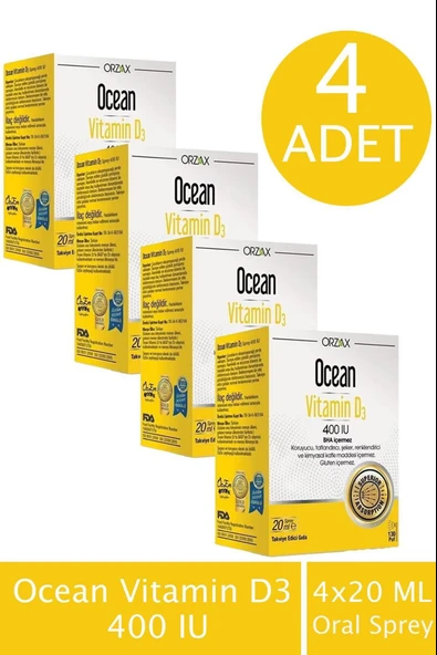Ocean Vitamin D3 400 IU Sprey 4 Adet ürün görseli 1