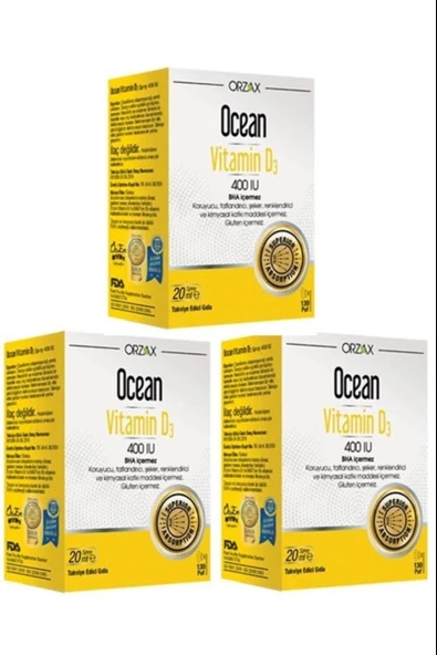 Ocean Vitamin D3 400 IU Sprey 3 Adet ürün görseli 1