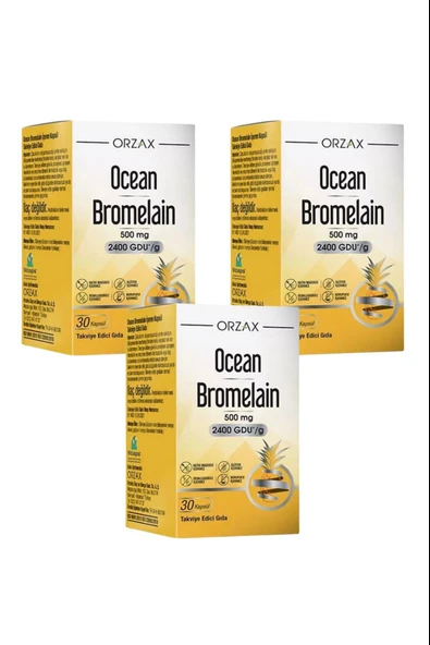 Ocean Bromelain 500 mg 30 Kapsül 3 Adet ürün görseli 1