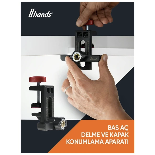 Hands Kapak Konumlandırma ve Bas Aç Yuvası Delme Aparatı ürün görseli 1