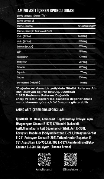 Titan Premium EAA Powder 300 Gr-Ananas Aroma-Shaker Hediye ! - Resim 2