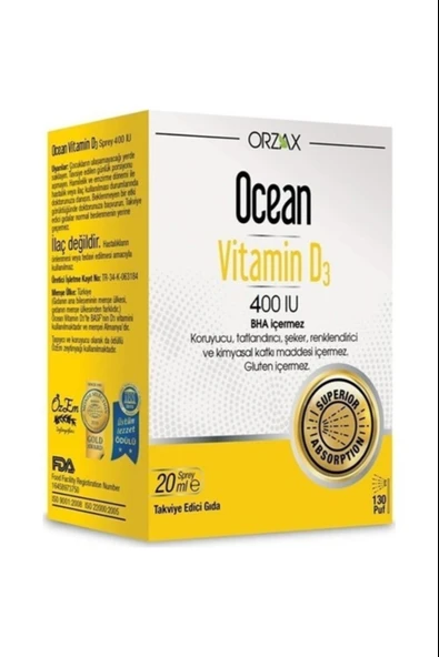 Ocean Vitamin D3 400 IU Sprey ürün görseli 1
