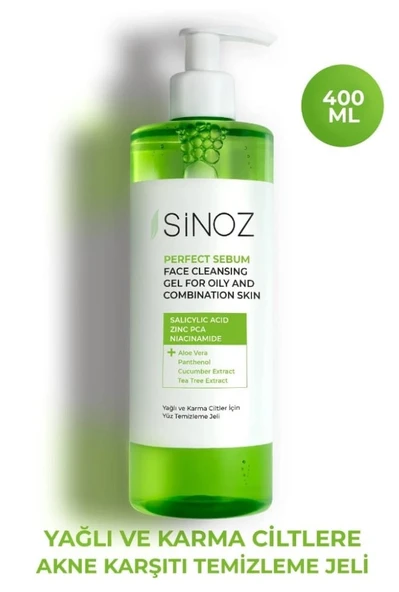 Sinoz Yağlı ve Karma Ciltler İçin Yüz Temizleme Jeli 400 ML ürün görseli 1