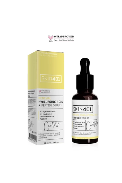 SKİN401 Yenileyici ve Yoğun Nemlendirici %2 Hyaluronik Asit + Peptit Serum 30ml ürün görseli 1