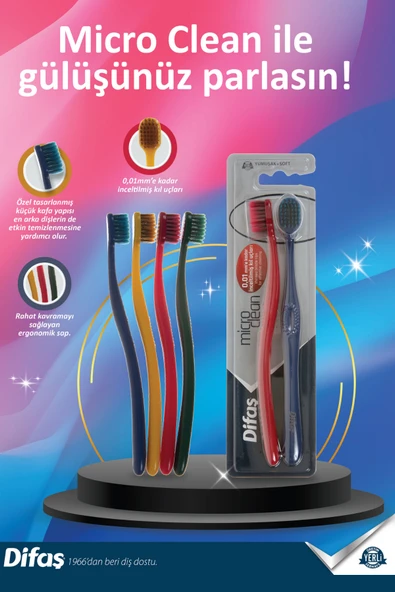 DİFAŞ Micro Clean 1 1 Diş Fırçası - Resim 3