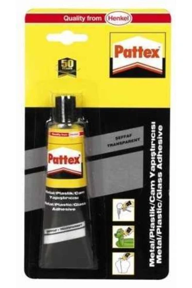Pattex Metal Plastik Cam Yapıştırıcı Şeffaf 50 Gram Tüp ürün görseli 1