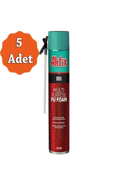 Akfix 805 Çok Amaçlı Poliüretan Pipetli Pu Köpük 850 g  5 Adet ürün görseli 1