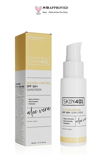 SKİN401 Spf 50 Leke Karşıtı Aloe Vera Nemlendiricili Güneş Kremi 50ml ürün görseli 1