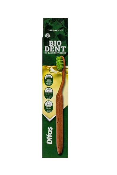 DİFAŞ DİFAŞ BİO DENT DİŞ FIRÇASI YUMUŞAK BİO BAZLI KILLAR, ZEYTİN ÇEKİRDEĞİ KATKILI DOĞA DOSTU SAP ürün görseli 1