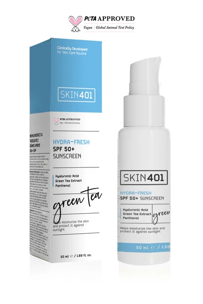 SKİN401 Spf 50 Nemlendirici & Tazeleyici (GREEN TEA HYDRA FRESH) Güneş Kremi 50 ml ürün görseli 1
