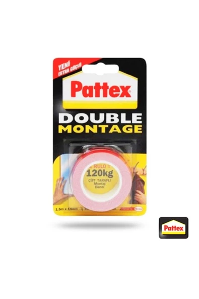 Pattex Double Montage Çift Taraflı Montaj Bandı 120 Kg Kapasiteli ürün görseli 1