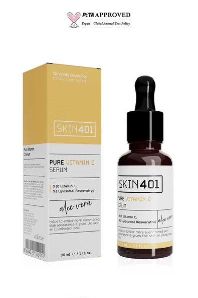 SKİN401 %10 Vitamin C Aydınlatıcı Renk Tonu Eşitleyici Serum 30ml ürün görseli 1