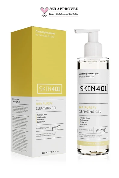SKİN401 Bha Arındırıcı Siyah Nokta Karşıtı Yüz Temizleme Jeli 200ml ürün görseli 1