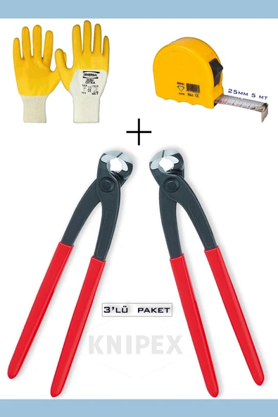 Knipex Kerpeten 280mm 2 Adet) (DEKOR METRE 25MM 5 MT ÜNİVERSAY ELDİVEN) Ekonomik Seri ürün görseli 1