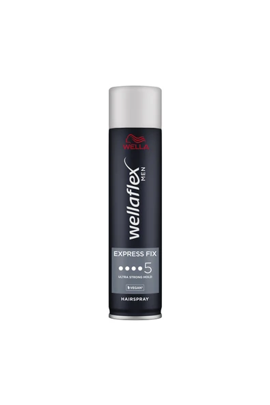 WELLA Wellaflex Men Express Fix Ekspres Sabitleyici Erkek Saç Spreyi Ultra Strong Hold  250 ml - 5/5 Hold ürün görseli 1