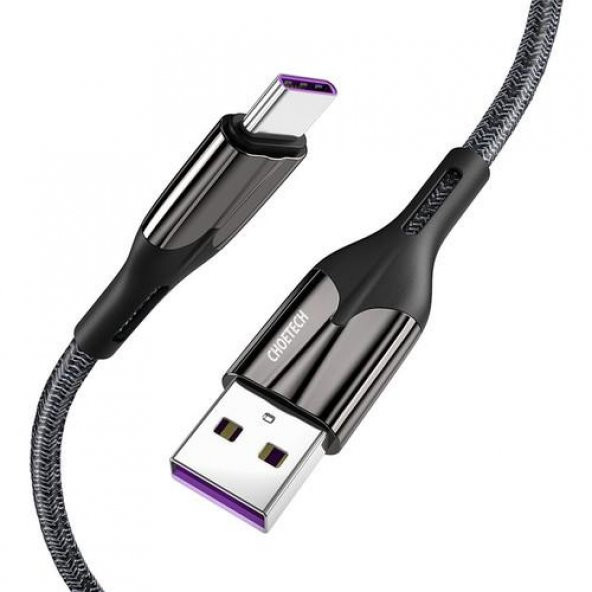 Choetech 5A USB-C Süper Hızlı Şarj Kablosu - 1.2 Metre - Siyah ürün görseli 1