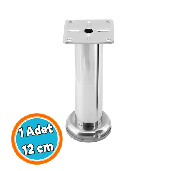 Mobilya Ayağı Modern Koltuk Kanepe Dayanıklı Tv Ünite Ayağı Ayakları Tablalı Krom Metal 12 cm Gümüş ürün görseli 1