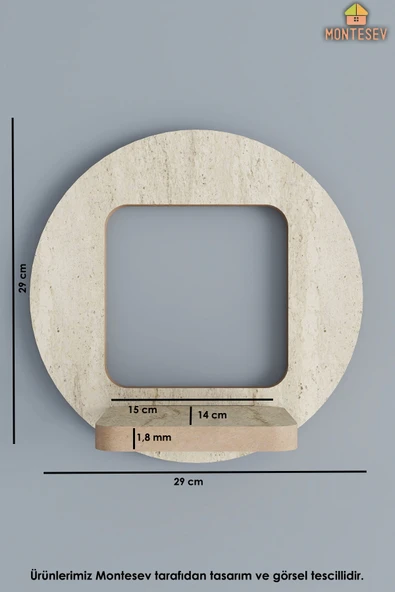 Ahşap Dekoratif Duvar Rafı ( MTS-126 ) - Resim 6