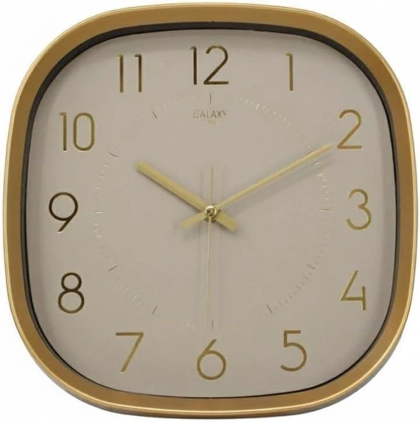 Galaxy Premium Serisi ABS Kasa Duvar Saati Oval 30 CM Gold Renkli Modern Kadran ürün görseli 1