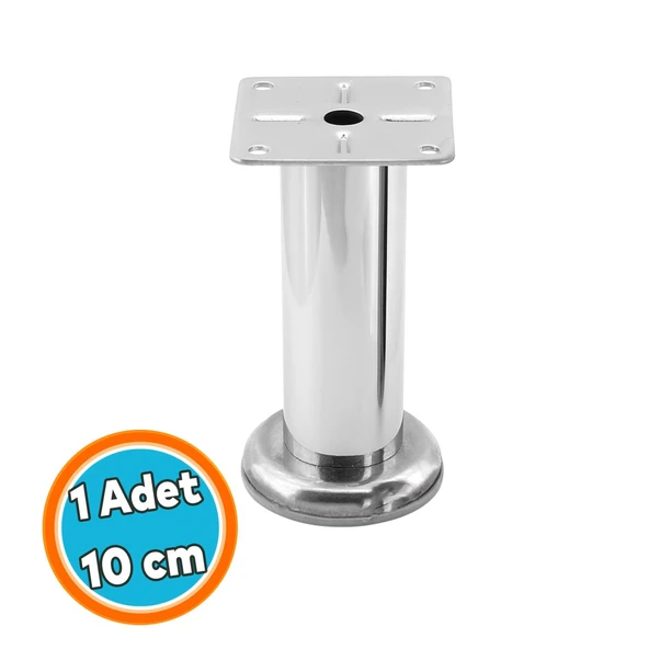 Mobilya Ayağı Modern Koltuk Kanepe Dayanıklı Tv Ünite Ayağı Ayakları Tablalı Krom 10 cm Metal Gümüş ürün görseli 1