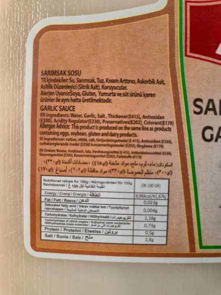 SARIMSAK SOSU 2,5 KG - Resim 2