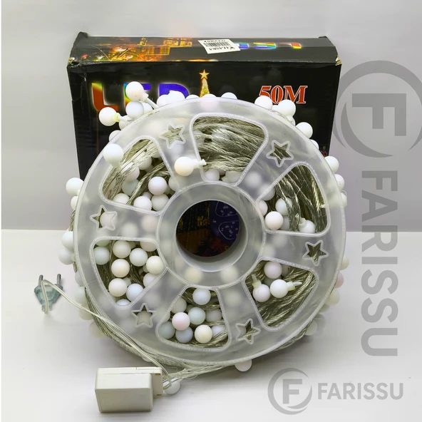50 Metre RGB LED Top Işık | Metrede 5 LED | Toplam 250 LED | 8 Modlu | Oda & Yılbaşı Aydınlatması ürün görseli 1