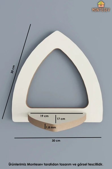 Ahşap Dekoratif Duvar Rafı ( MTS-137 ) - Resim 5