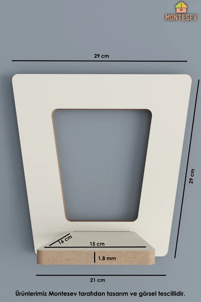 Ahşap Dekoratif Duvar Rafı ( MTS-136 ) - Resim 6