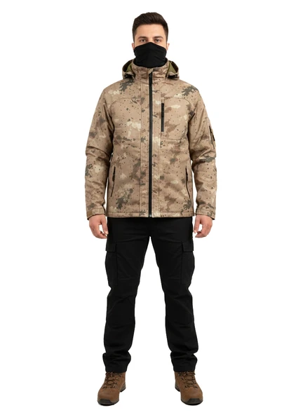 JANDARMA KAMUFLAJ SOFT SHELL MONT ÇİFT KAT POLARLI - Resim 3
