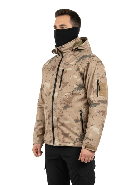 JANDARMA KAMUFLAJ SOFT SHELL MONT ÇİFT KAT POLARLI - Resim 2
