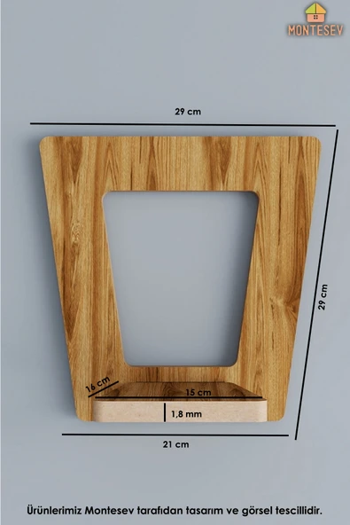 Ahşap Dekoratif Duvar Rafı ( MTS-223 ) - Resim 5