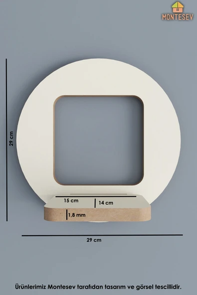 Ahşap Dekoratif Duvar Rafı ( MTS-138 ) - Resim 6