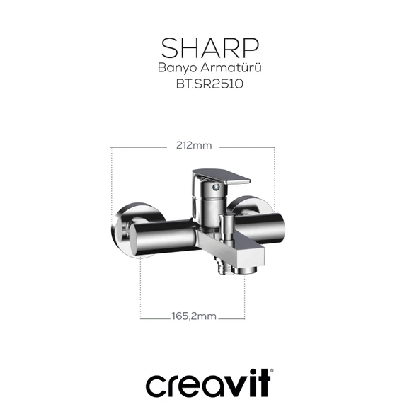 Sharp Banyo Armatürü Krom - Resim 2