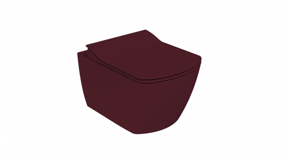 Elegant Rim-Off Duroplast Yavaş Kapanan Klozet Kapaklı Mat Berry Set ürün görseli 1