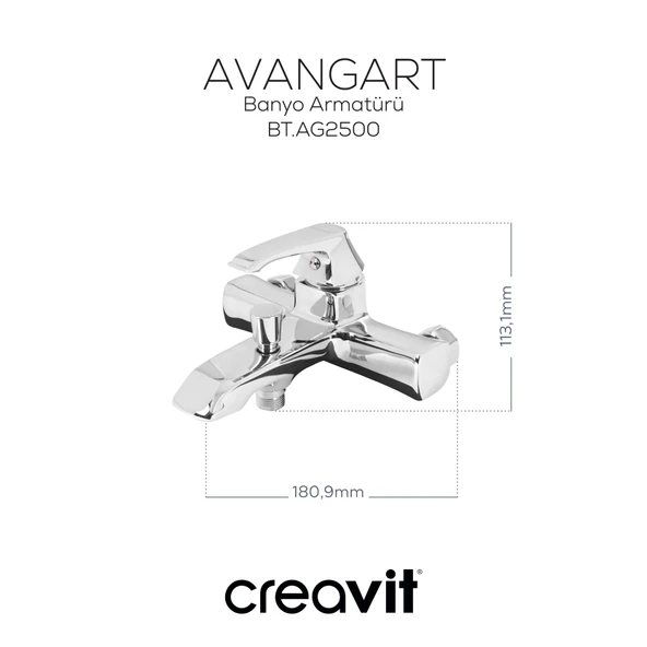 Avangart Banyo Armatürü Krom - Resim 3