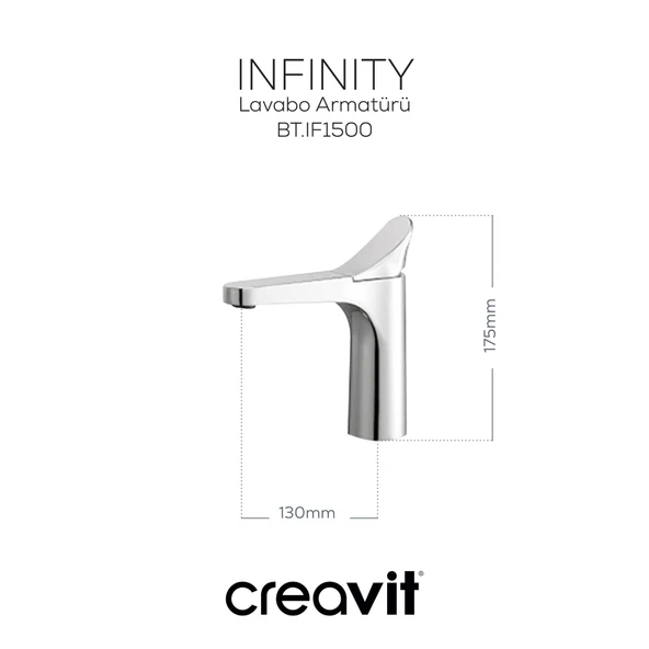 Infinity Lavabo Armatürü Krom - Resim 2