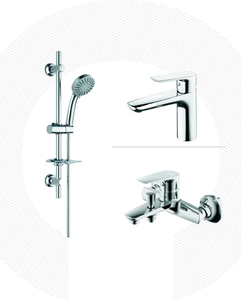 Solo Lavabo Banyo Armatürü ve Duş Seti ürün görseli 1