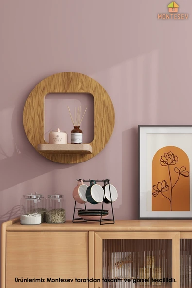Ahşap Dekoratif Duvar Rafı 3 lü Set ( MTS-196 ) - Resim 4