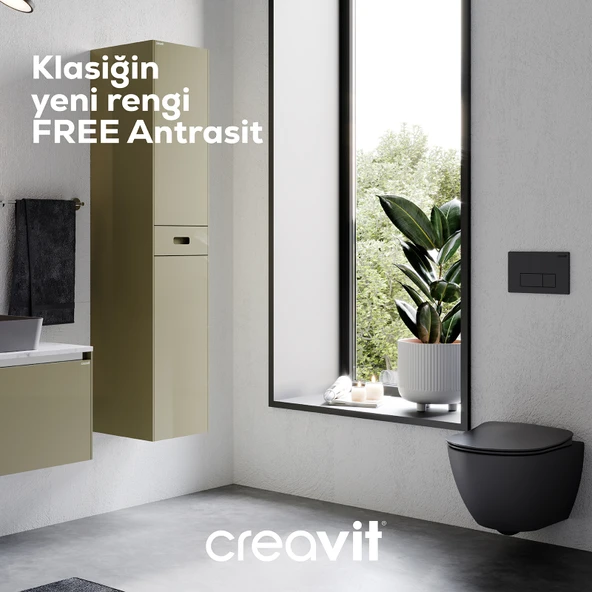 Free Rim-Off Duroplast Yavaş Kapanan Klozet Kapaklı Mat Antrasit Set ürün görseli 1
