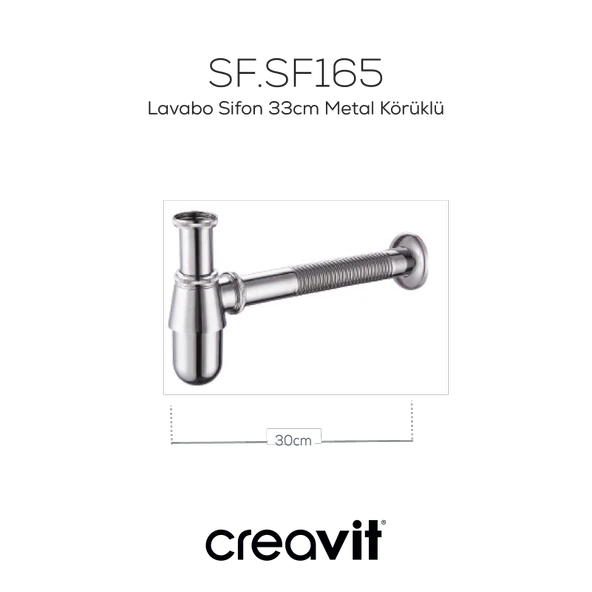Lavabo Sifon 33cm Metal Körüklü - Resim 2