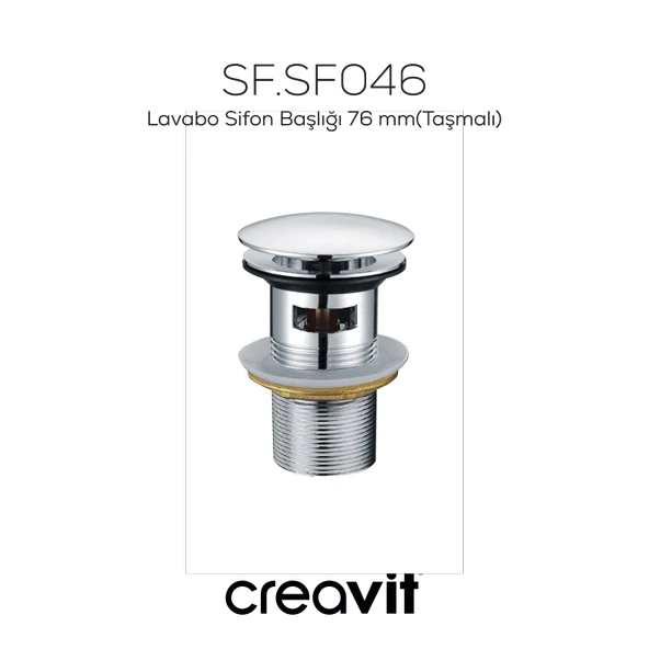 Lavabo Sifon Başlığı 76 mm (Taşmalı) - Resim 2